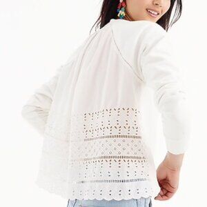 J Crew Navy Eyelet Back Sweatshirt